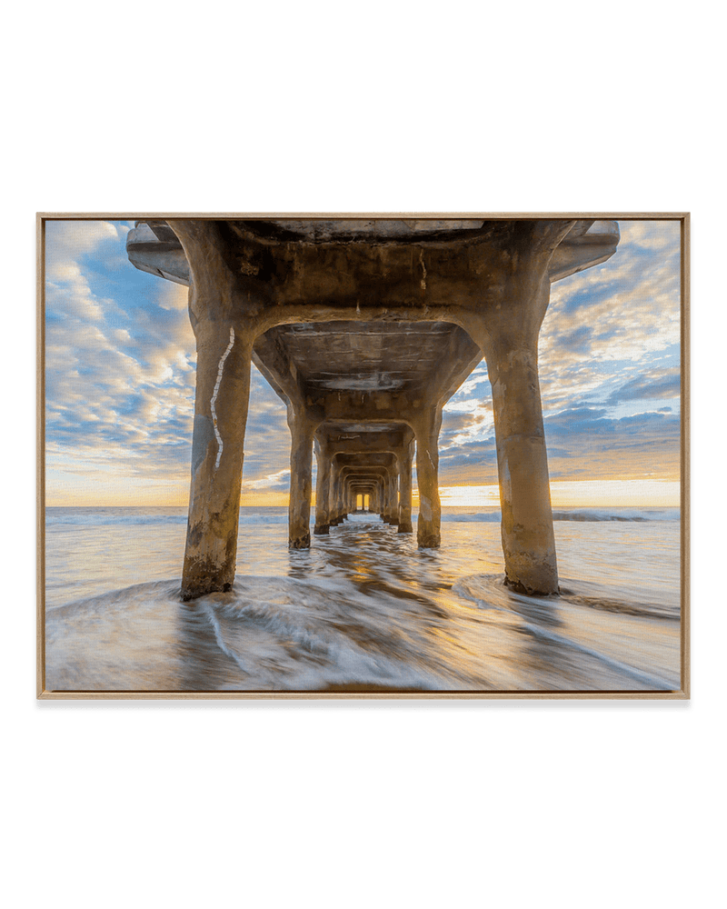 Jeff Poe Wall Art Natural Wood / 18" x 24" Pier in Motion