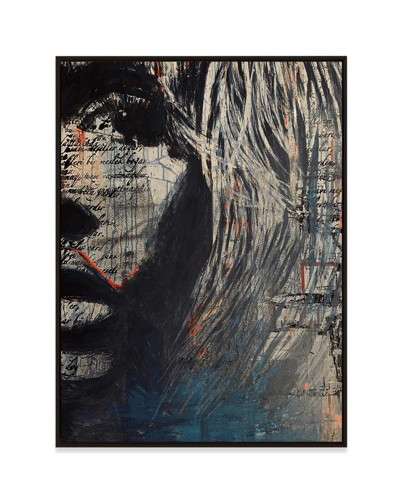 Yasemen Asad Wall Art Black / 18" x 24" Brigitte Bardot (Scripted Series) in Blue