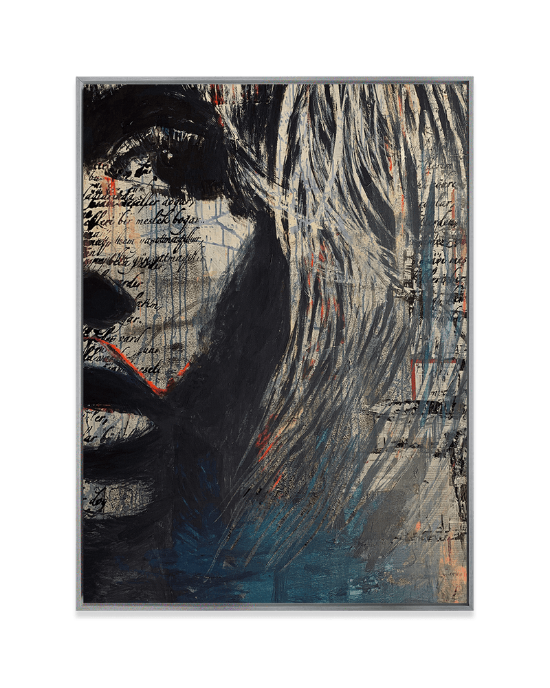 Yasemen Asad Wall Art Nickel / 18" x 24" Brigitte Bardot (Scripted Series) in Blue