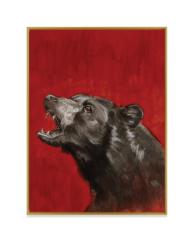 Kenny Eicher Wall Art Brass / 18" x 24" Black Bear