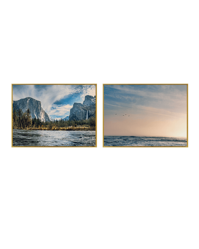 Kyle Sherry Gallery Set Brass / 18" x 24" Yosemite Sunset
