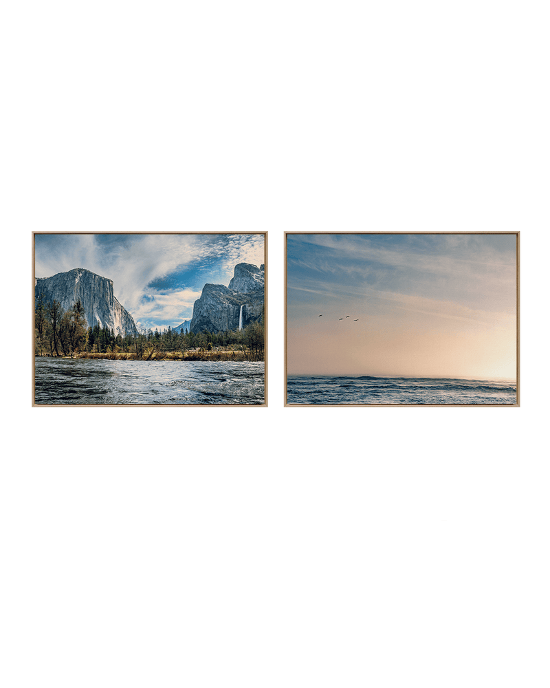 Kyle Sherry Gallery Set Natural Wood / 18" x 24" Yosemite Sunset
