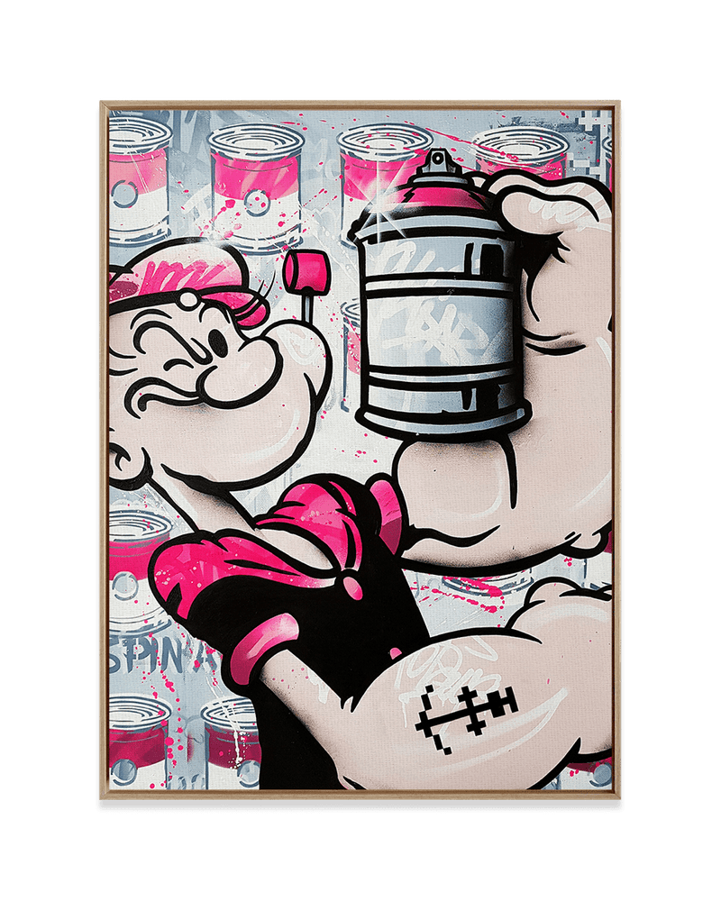 Mr. Oizif Wall Art Natural Wood / 18" x 24" Popeye's Can