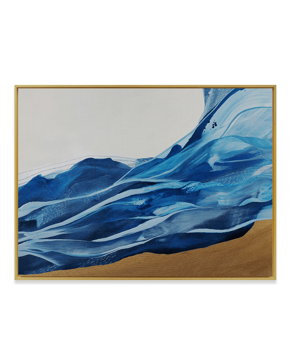 Novi Lim Wall Art Brass / 18" x 24" Dive to Blue