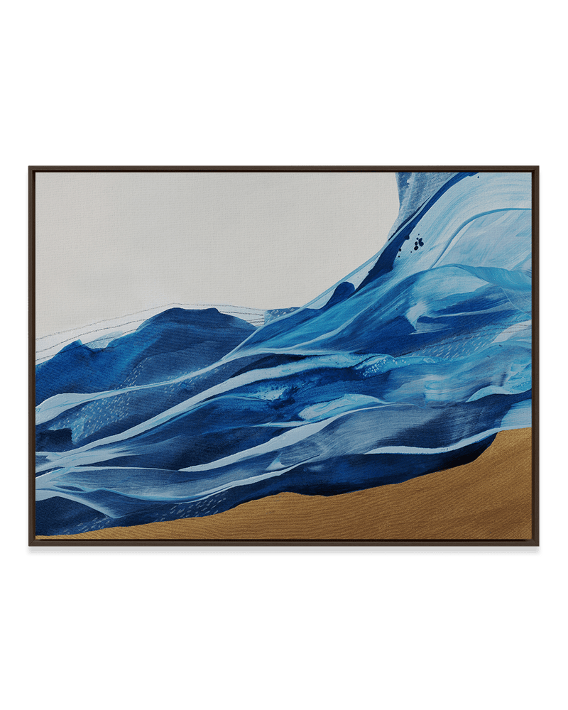 Novi Lim Wall Art Dark Wood / 18" x 24" Dive to Blue