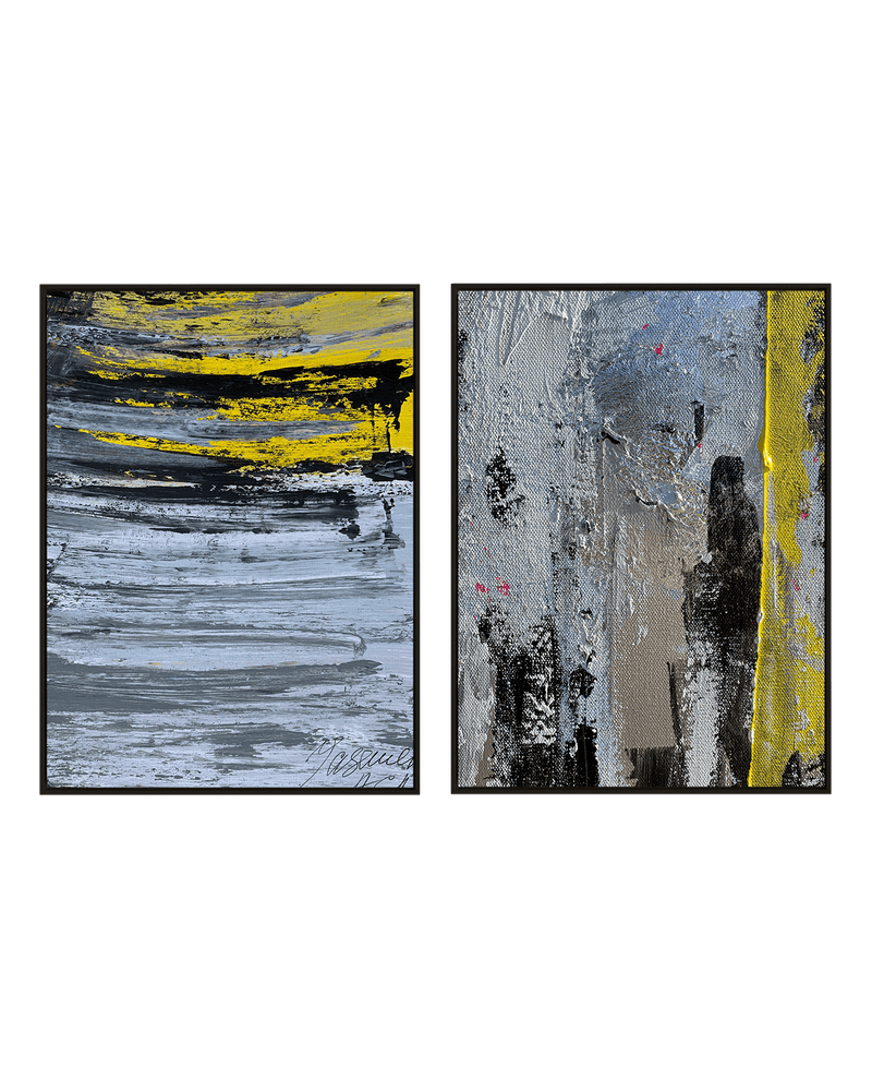 Yasemen Asad Gallery Set Black / 18" x 24" Yellow Duet