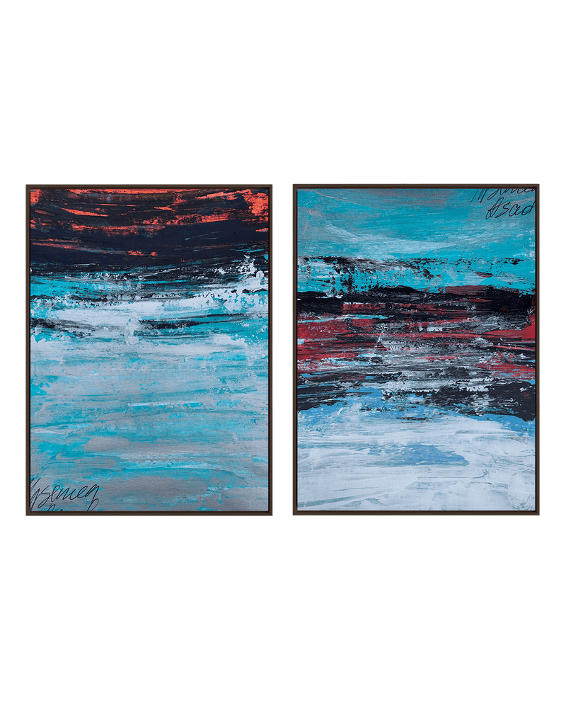 Yasemen Asad Gallery Set Dark Wood / 18" x 24" Blue Horizon