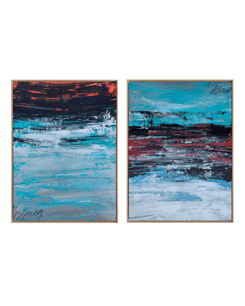 Yasemen Asad Gallery Set Natural Wood / 18" x 24" Blue Horizon