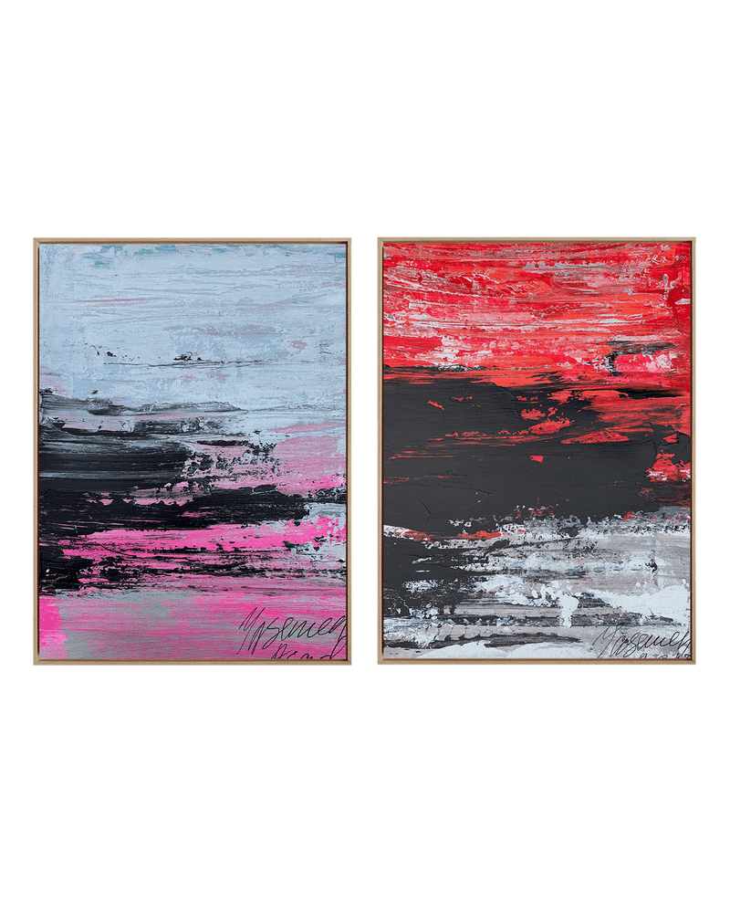 Yasemen Asad Gallery Set Natural Wood / 18" x 24" Pink Horizon