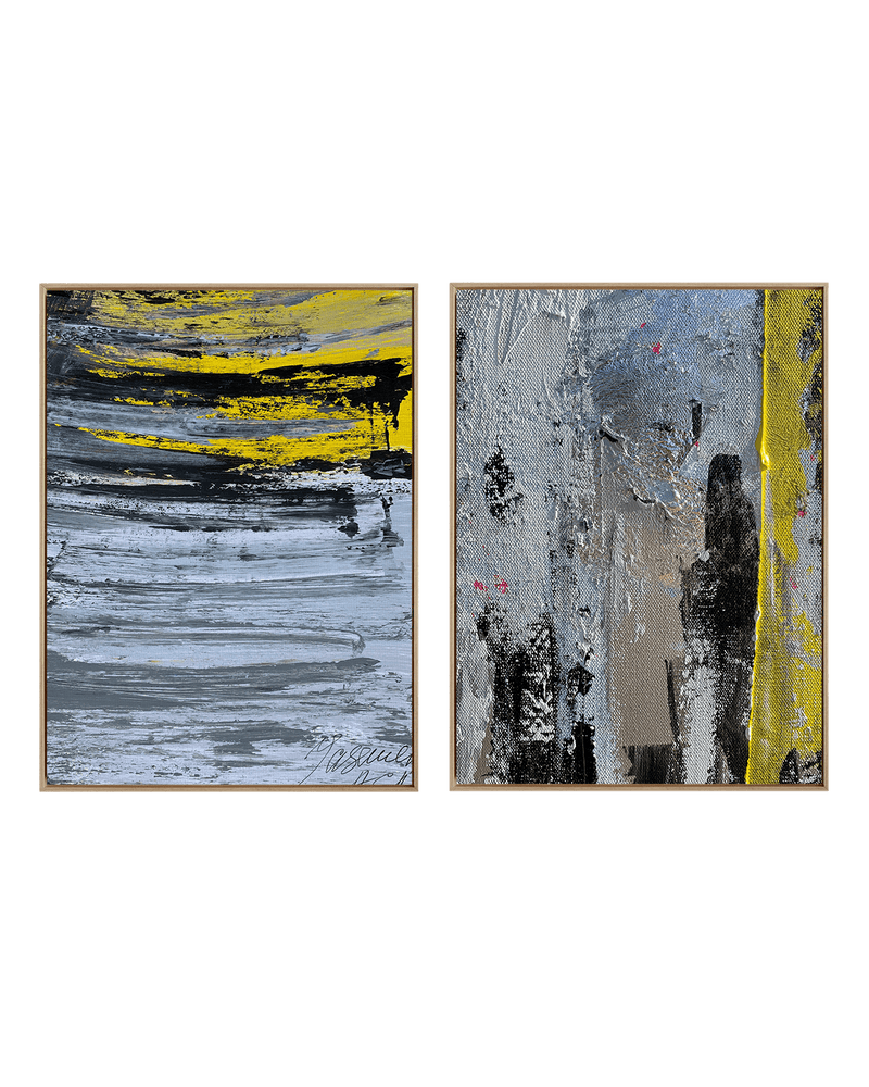 Yasemen Asad Gallery Set Natural Wood / 18" x 24" Yellow Duet