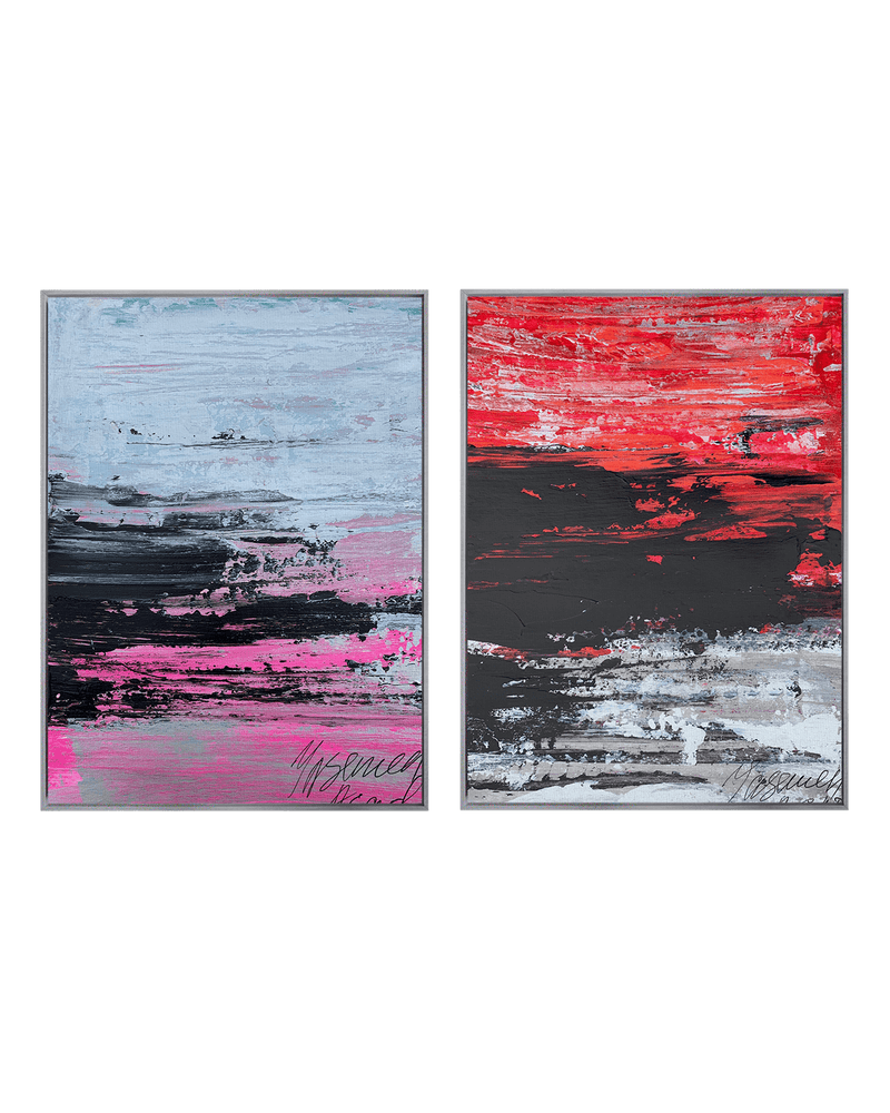 Yasemen Asad Gallery Set Nickel / 18" x 24" Pink Horizon