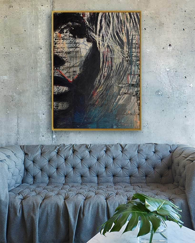 Yasemen Asad Wall Art Brigitte Bardot (Scripted Series) in Blue