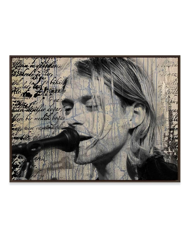 Yasemen Asad Wall Art Dark Wood / 18" x 24" Kurt Cobain (Scripted Series)
