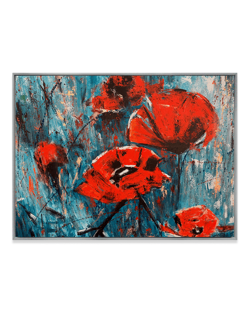 Yasemen Asad Wall Art Nickel / 18" x 24" Red Flowers